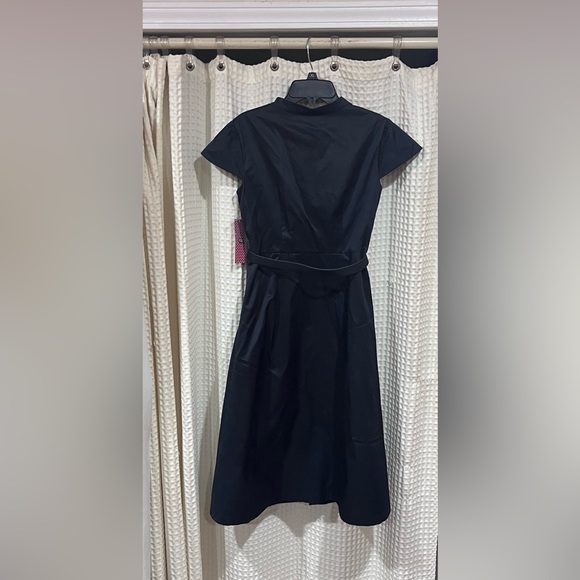 ✔️NEW Merona Black A-Line Dress with Mandarin Collar and Flutter Sleeves - Picture 2 of 8